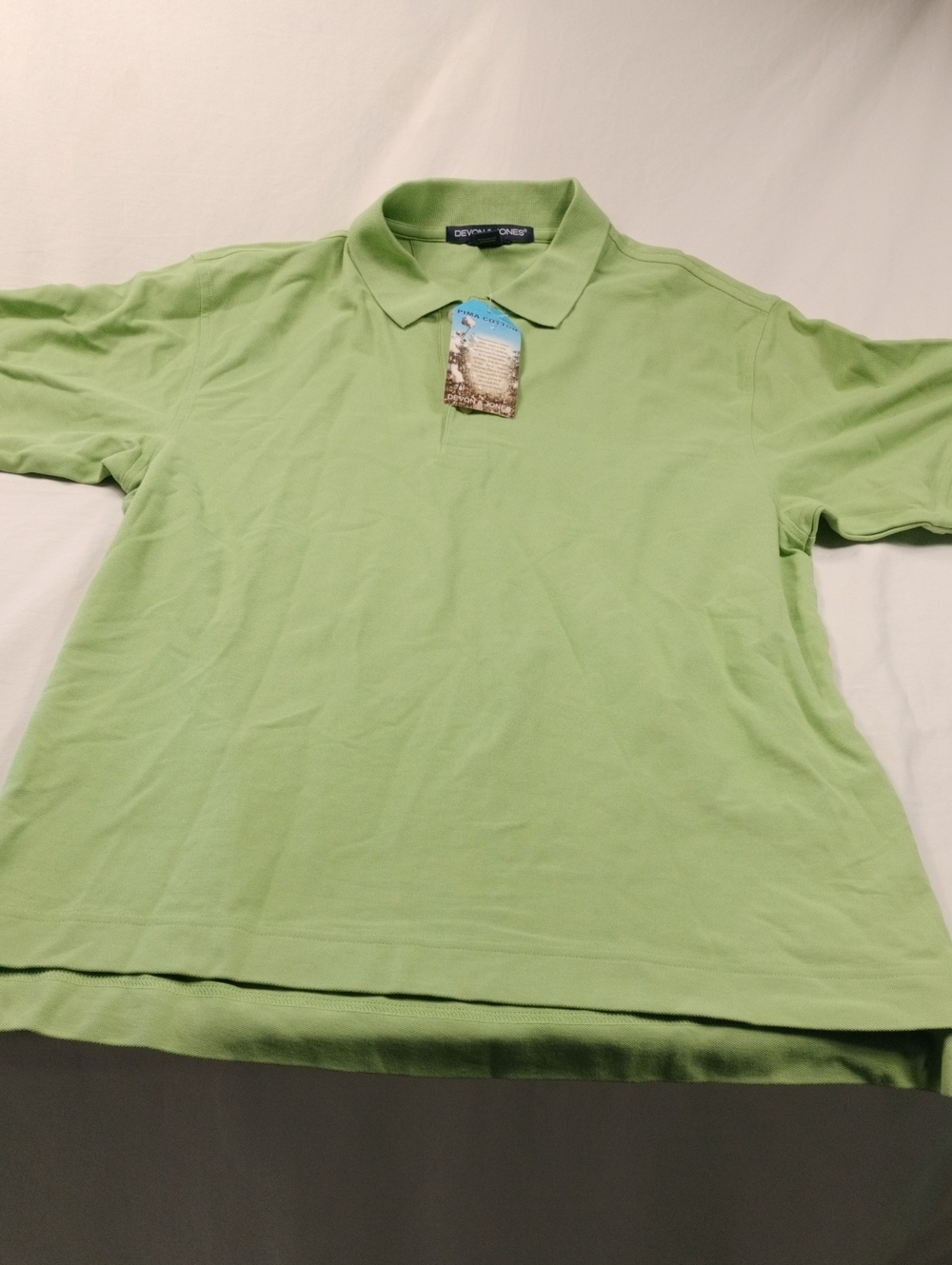 NWT Devon & jones Mens Green Polo Shirt Size Medium